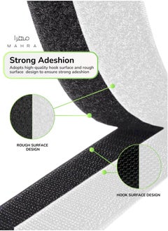 Generic Set of 2 | 1 Inch Hook and Loop Straps | Black & White | 25 Yards per Roll | Non-Adhesive Fastening Tape for Sewing, Crafting, DIY, Apparel, Home Décor, Organization, and Seasonal Projects  - Image 3