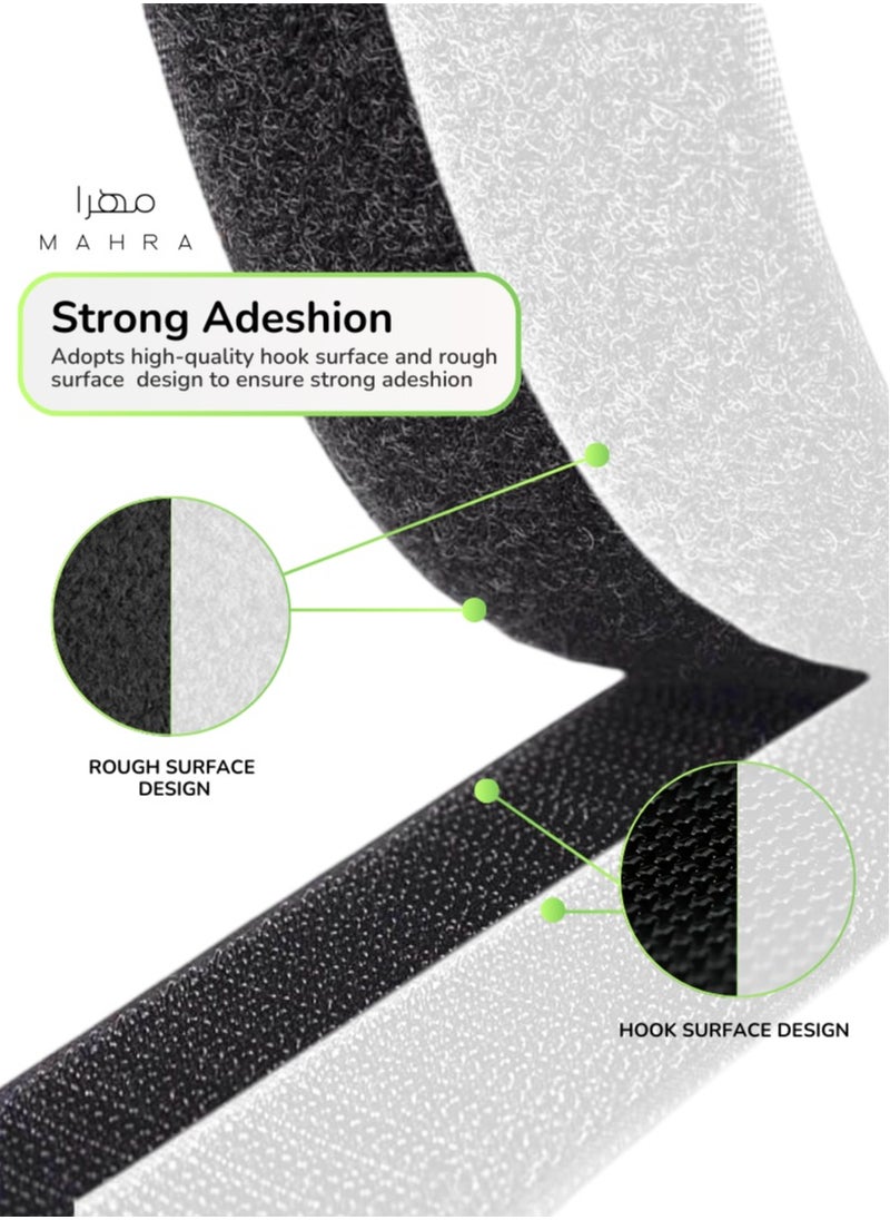 Generic Set of 2 | 1 Inch Hook and Loop Straps | Black & White | 25 Yards per Roll | Non-Adhesive Fastening Tape for Sewing, Crafting, DIY, Apparel, Home Décor, Organization, and Seasonal Projects  - Image 3