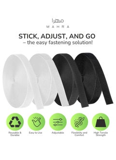 Generic Set of 2 | 1 Inch Hook and Loop Straps | Black & White | 25 Yards per Roll | Non-Adhesive Fastening Tape for Sewing, Crafting, DIY, Apparel, Home Décor, Organization, and Seasonal Projects  - Image 5