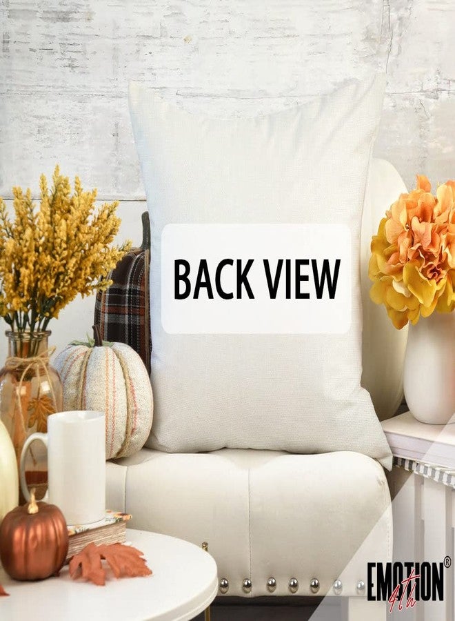 4TH Emotion Fall Pillow Covers 18x18 Set of 4 Thanksgiving Buffalo Check Farmhouse Decorations Orange Pumpkin Outdoor Autumn Farm Truck Pillows Decorative Throw Cushion Case for Home Decor S23F22 - Image 5