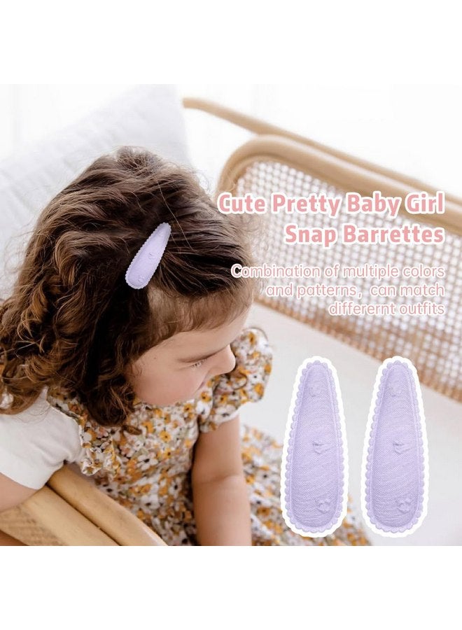 Yanwenx 40 Pcs Girl Hair Clips Floral Print Toddler Hair Clips Non Slip Wrapped Snap Hairpins for Kids Barrettes Hair Accessories for Baby Toddler Girls（Pink） - Image 4