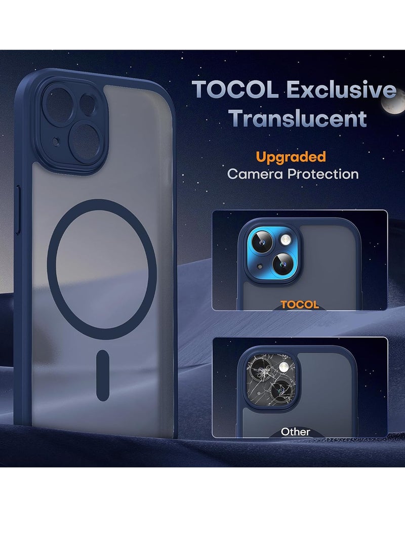 ELTRAZONE 3 in 1 Magnetic for iPhone 15 Case, Upgraded [Full Camera Protection] [Compatible with Magsafe] [15FT Military Grade Protection] Bumper for iPhone 15 6.1 Inch, Blue - Image 5