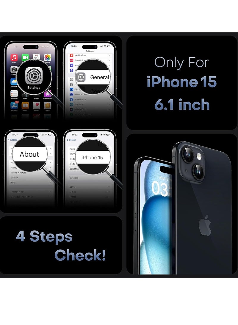 ELTRAZONE 3 in 1 Magnetic for iPhone 15 Case, Upgraded [Full Camera Protection] [Compatible with Magsafe] [15FT Military Grade Protection] Bumper for iPhone 15 6.1 Inch, Blue - Image 2