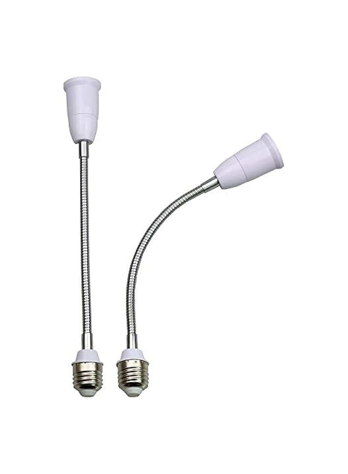 erorex Light Socket Extender Adapter,E26 to E26 Socket Extender, 30CM/12 Inch Extension,Bendable Flexible Gooseneck Adjustable Extension Socket Extender Adaptor (2-Pack) - Image 1