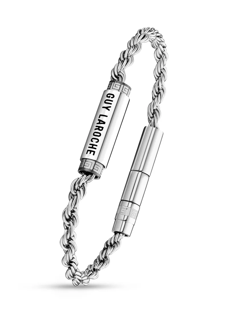 Guy Laroche Marcel Silver Chain with Logo Bracelet For Men