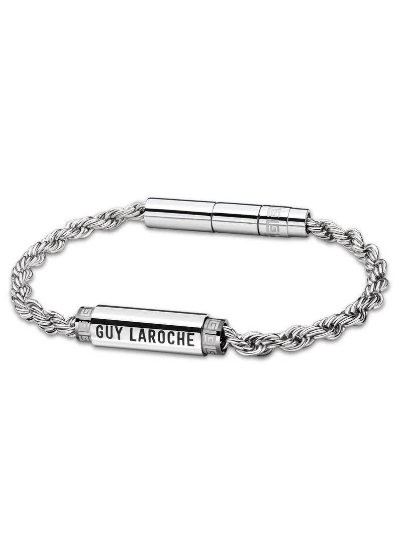 Guy Laroche Marcel Silver Chain with Logo Bracelet For Men