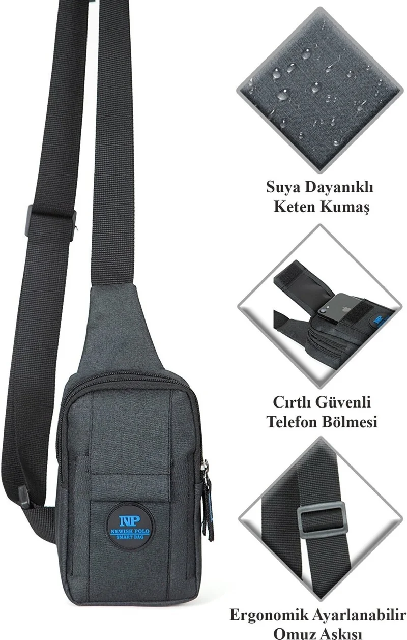 Avca Unisex Linen Waist and Cross Shoulder Bag with Phone Compartment
