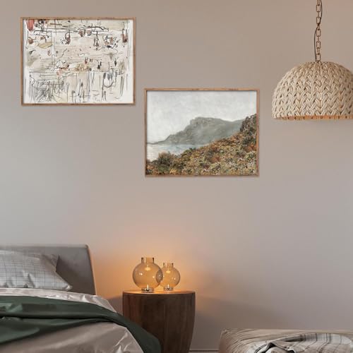 Kizbok Neutral Wall Art Decor, Minimalist Abstract Line Art Canvas Painting, Modern Beige Wall Decor, Neutral Gallery Wall Art for Bedroom Bathroom Home(8" x 10"-UNFRAMED) - Image 4