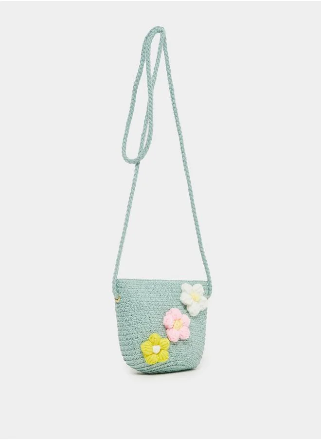 ستايلي Styli Embellished Crossbody Bag with Zip Closure