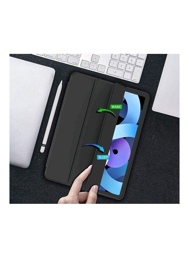 غطاء ذكي قابل للطي للنوم / الاستيقاظ التلقائي لجهاز Apple iPad Air 4-2020 أسود - Image 4