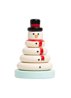 pearhead Pearhead Christmas Snowman Stacking Toy Set, Holiday Toys for Toddlers, Baby Nursery Holiday Décor, Wooden Sorting and Stacking Tower Educational Toy, for Kids  - Image 1