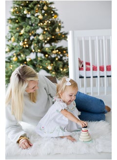 pearhead Pearhead Christmas Snowman Stacking Toy Set, Holiday Toys for Toddlers, Baby Nursery Holiday Décor, Wooden Sorting and Stacking Tower Educational Toy, for Kids  - Image 5