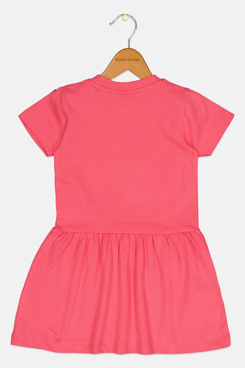 Peanuts Toddlers Girl  Short Sleeve Graphic Dress, Pink - Image 2