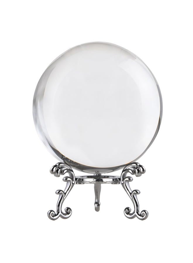 QIANCHANG 100mm Clear Crystal Ball with Stand, Photography Lensball Prop for Magical Shots, Optical Glass Sphere Decorative Balls Gifts for Meditation Divination - Image 1