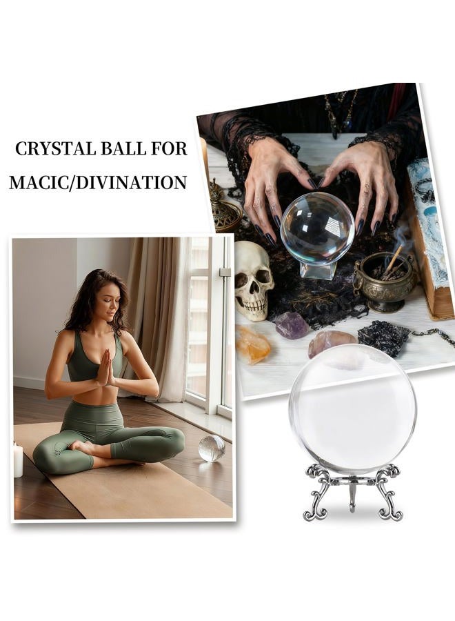 QIANCHANG 100mm Clear Crystal Ball with Stand, Photography Lensball Prop for Magical Shots, Optical Glass Sphere Decorative Balls Gifts for Meditation Divination - Image 5