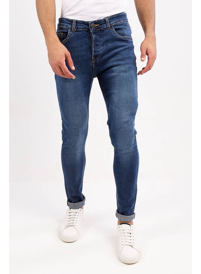 WHITE RABBIT White Rabbit Slim Fit Heather Dark Blue Jeans  - Image 4
