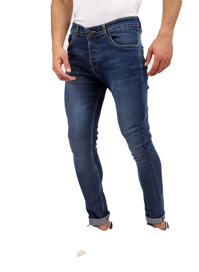 WHITE RABBIT White Rabbit Slim Fit Heather Dark Blue Jeans  - Image 2