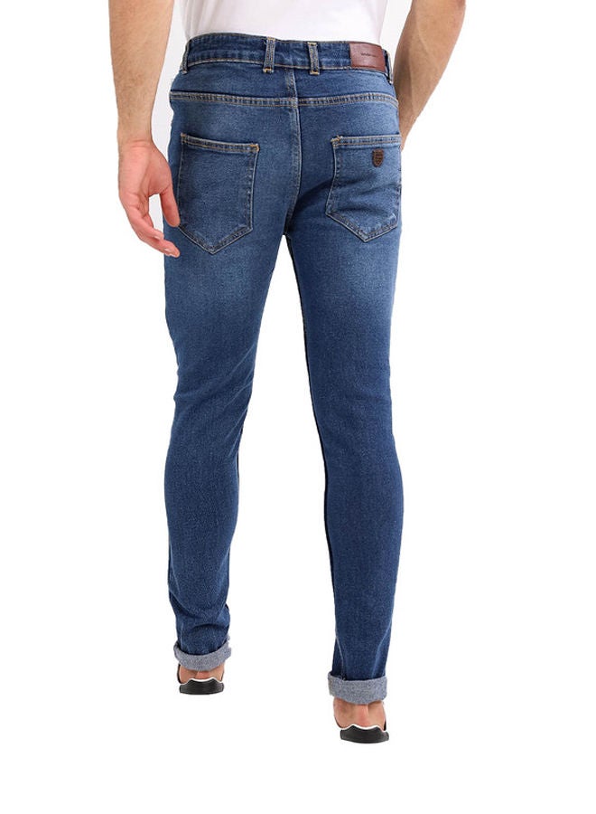 WHITE RABBIT White Rabbit Slim Fit Heather Dark Blue Jeans  - Image 3