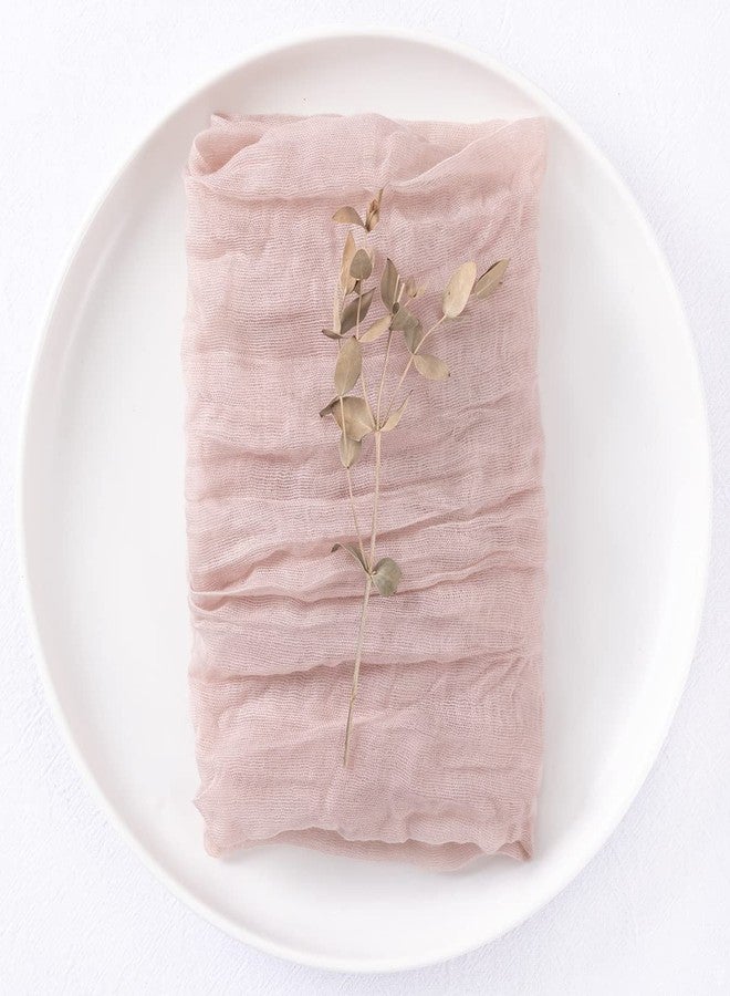 DeZerlor 20 Pack Pink Cheesecloth Napkins Summer Cloth Napkins Set of 20 Dinner Napkins Bulk Bulk 21x21 Inches for Wedding Bridal Shower Baby Shower Parties - Image 5