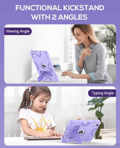 Cantis Case for iPad mini 7 A17 Pro 2024/ iPad mini 6 2021 8.3 Inch, Heavy Duty Shockproof Cover for iPad mini 7th/ 6th Generation 8.3" with Pencil Holder, Purple+Purple - Image 3