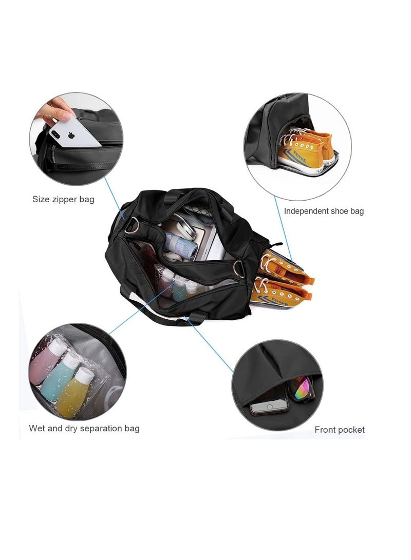 اللياقة البدنية حقيبة ، حقيبة مخصصة أحذية اللياقة البدنية للماء حقيبة رياضية ، الجافة والرطبة فصل نوع اللياقة البدنية حقيبة ، حقيبة يد مع قدرة كبيرة على الطرق الوعرة حقيبة ثابتة مع حزام الأحذية المقصورة ، ومناسبة للسفر ، اللياقة البدنية ، ممارسة في الهواء الطلق ، بين عشية وضحاها وعطلات نهاية الأسبوع ( أسود ) - Image 4