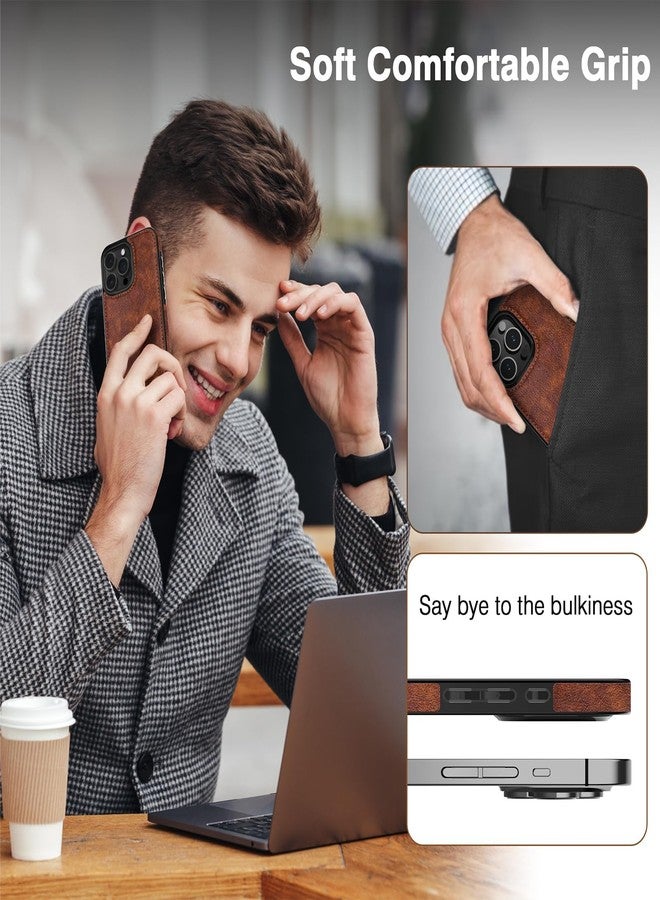 LOHASIC جراب LOHASIC من الجلد لهاتف iPhone 16 Pro Max، متوافق مع MagSafe، تصميم أنيق وفاخر من البولي يوريثان، مانع للانزلاق، متين، مقاوم للصدمات، غطاء حماية كامل للجسم، جرابات هواتف لهاتف iPhone 16 Pro Max مقاس 6.9 بوصة - بني - Image 4