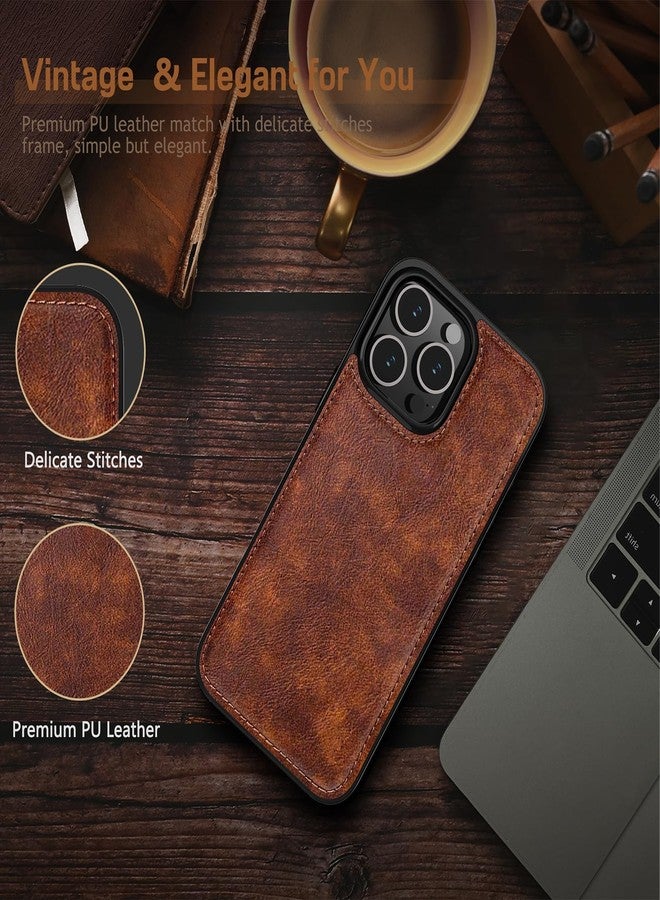 LOHASIC جراب LOHASIC من الجلد لهاتف iPhone 16 Pro Max، متوافق مع MagSafe، تصميم أنيق وفاخر من البولي يوريثان، مانع للانزلاق، متين، مقاوم للصدمات، غطاء حماية كامل للجسم، جرابات هواتف لهاتف iPhone 16 Pro Max مقاس 6.9 بوصة - بني - Image 3