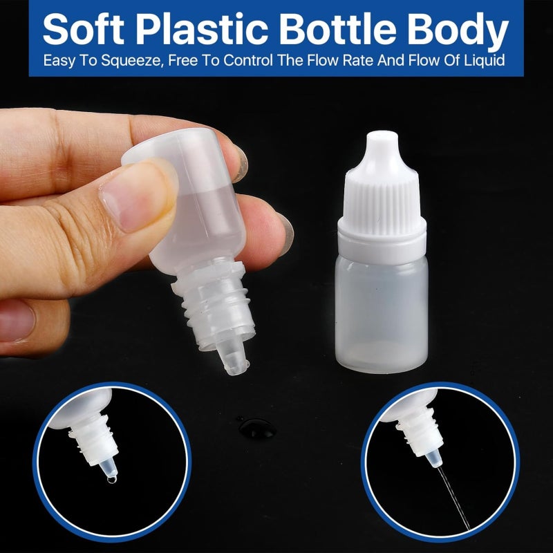 مجموعة قطرات بلاستيكية 5 مل - 200 قطعة - بيضاء - Image 3