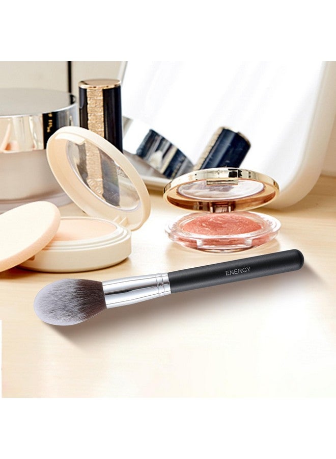 Energy Blush Brush For Makeup Cheeks Tapered Highlighter Face Makeup Brush For Loosecreamminerals Or Pressed Blusher Contour Bronzer Setting Powders Fluffy Large Powder Brush Vegan Synthetic Black - Image 5