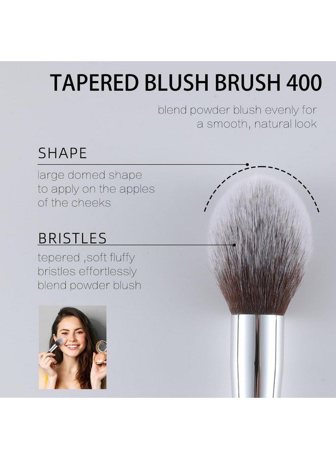 Energy Blush Brush For Makeup Cheeks Tapered Highlighter Face Makeup Brush For Loosecreamminerals Or Pressed Blusher Contour Bronzer Setting Powders Fluffy Large Powder Brush Vegan Synthetic Black - Image 2