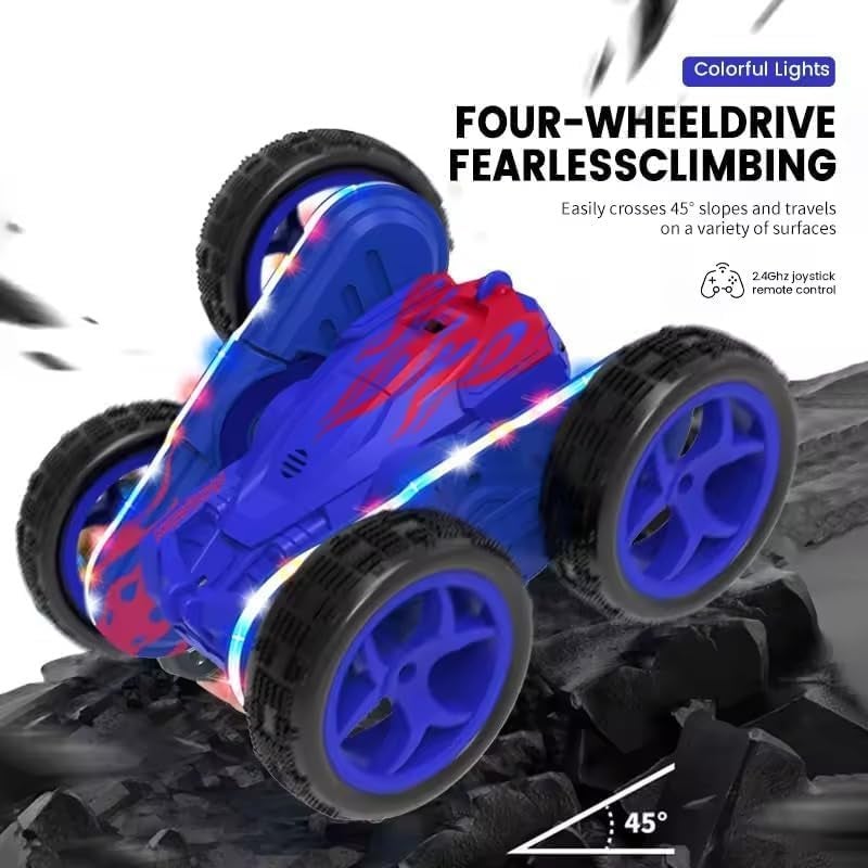 Amitasha 360° Rotate Stunt Car 4x4 Remote Control Car Dual Sided 4WD RC Car 4 Wheel Drive with Rechargeable Battery for Kids Boys Birthday Gift - Image 2