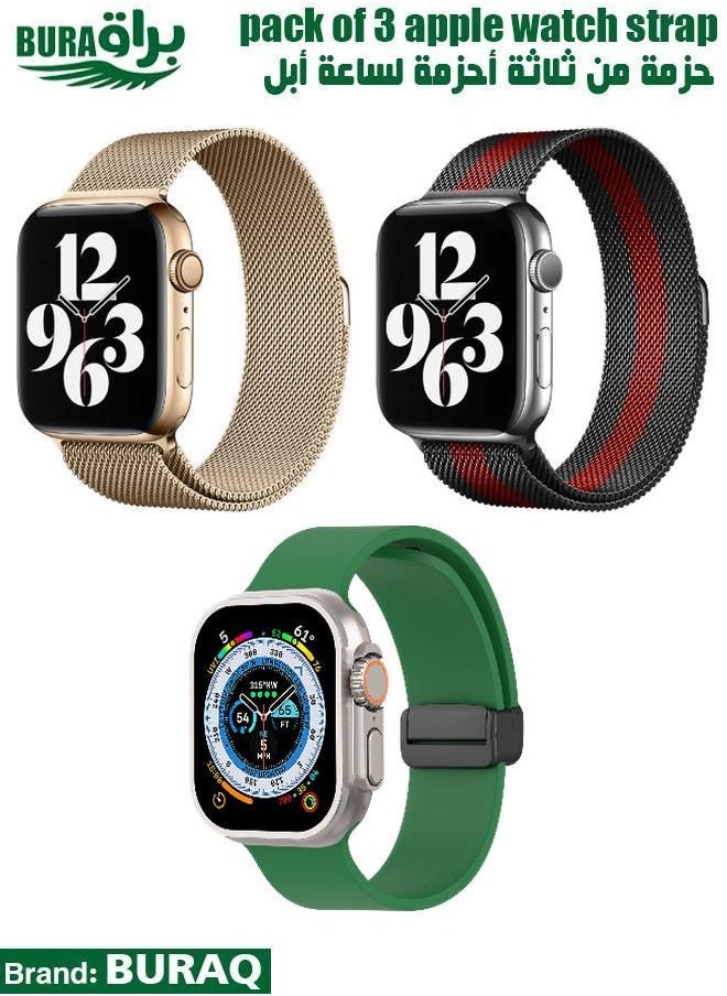 BURAQ - Apple Watch Band Strap For Apple Watch Ultra 2/Ultra 49mm, Series 10 46mm, 9/8/7 45mm, SE2/SE/6/5/4 44mm, 3/2/1 42mm - Image 1