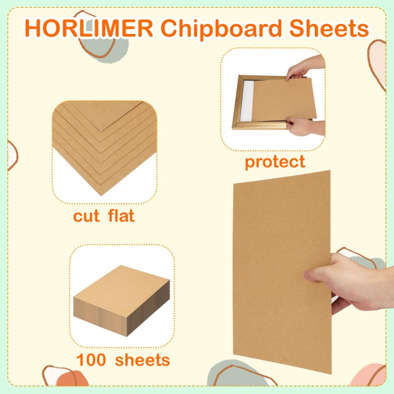 HORLIMER 100 Pack 8.5x11 Chipboard Sheets, Kraft Cardboard for Shipping, Book Binding, DIY Crafts - Image 3