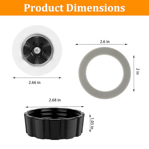 HenSinTc Replacement Parts For Hamilton Beach Blender Blades with Blade Gasket Blender Base Bottom Cap and 2 Rubber O Ring Sealing Ring Gasket - Image 2