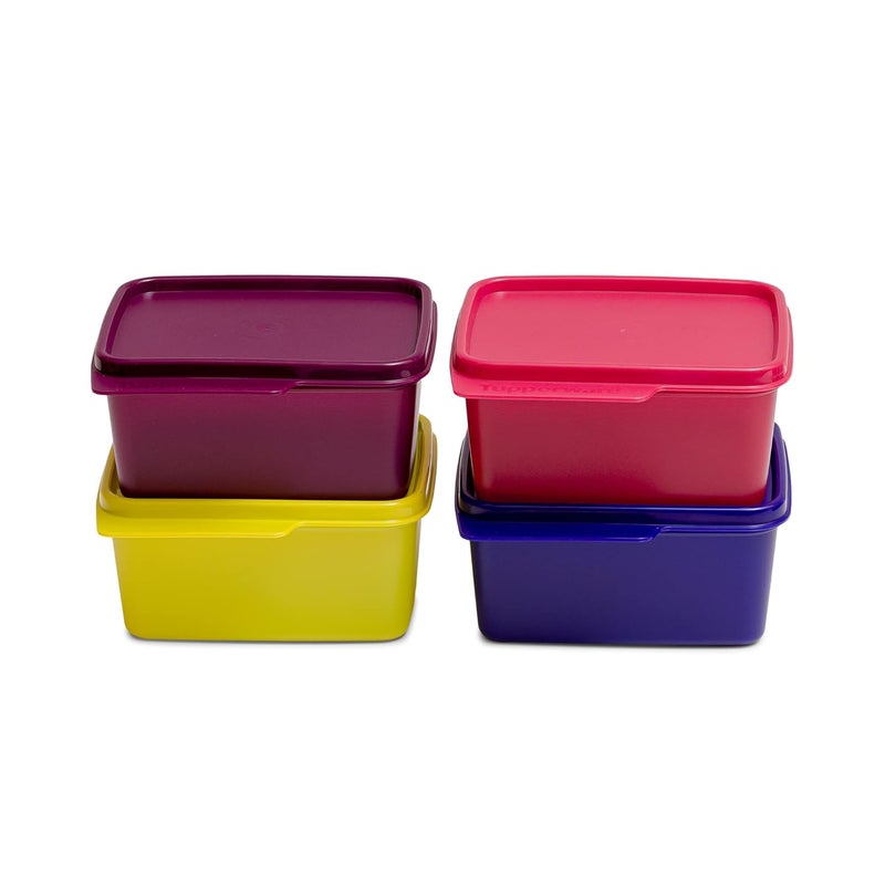 Tupperware حاوية بلاستيكية - 500 مل، 4 قطع، متعددة الألوان - Image 1
