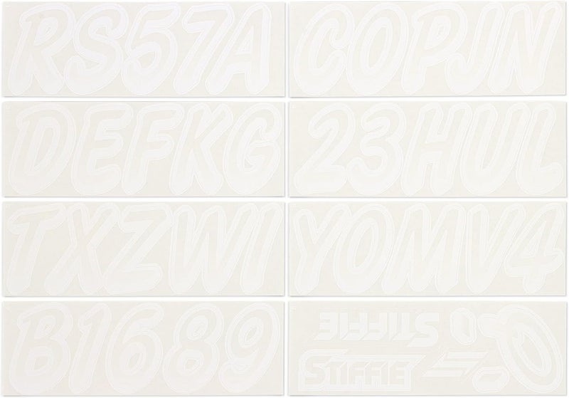 Stiffie WHIPLINE 3" Alpha-Numeric Registration Identification Numbers Stickers Decals for Boats & Personal Watercraft (Transparent/White) - Image 2