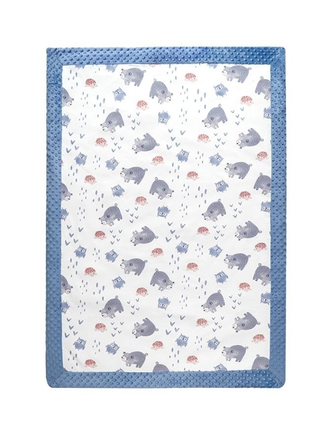 Be a better mom - Super Soft Baby Plush Blanket with Animal Pattern Printed and Soothing Raised Dots Double Layer Blanket 100x140cm - Image 1