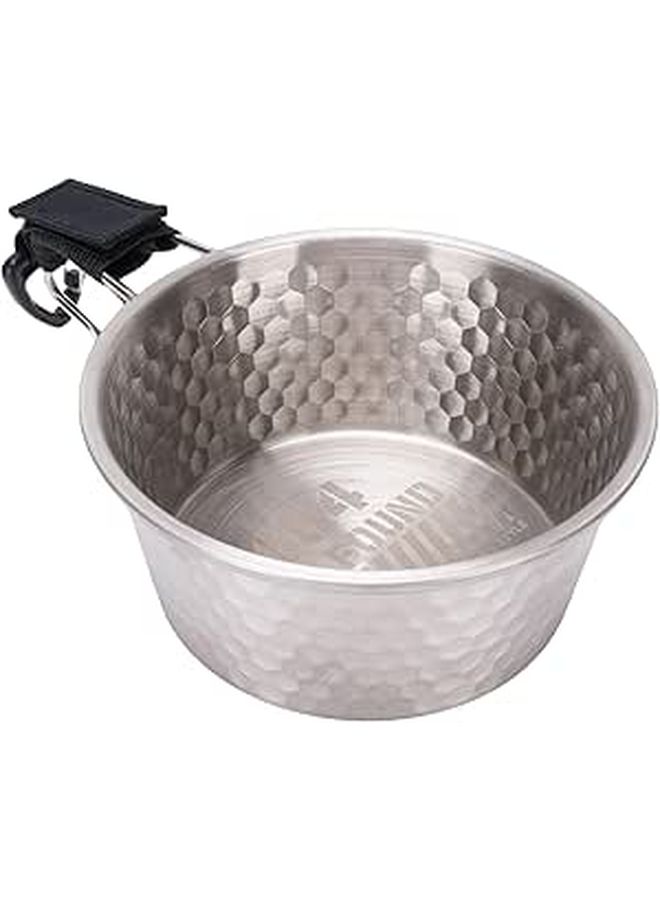 304 Stainless Steel Camping Bowl With Hook Handle Non Stick Portable For Camping Picnic RV Travel - Image 1