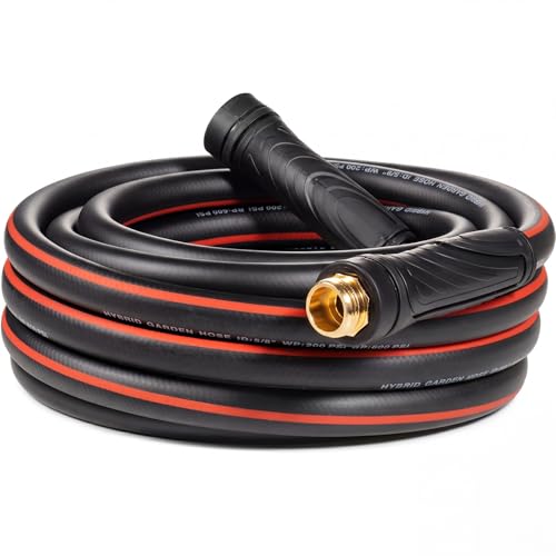 SheeChung Short Garden Hose 10ft x 58Water Rubber HoseLeader Hose with HandleFlexible34 GHTMale to Female FittingsBurst 600 PSI - Image 1