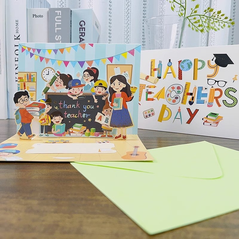 New Ins-Style Christmas Greeting Card Creative Gift Teacher'S Day 3D Pop-Up Greeting Card Diy Paper Sculpture Chinese Valentine'S Day Gift - Image 1