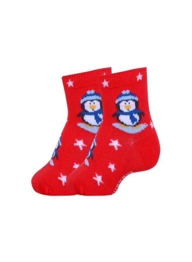 MUSTANG جوارب موستانغ ذات طابع الديناصورات والشتاء (عبوة من 5) - جوارب كاحل ناعمة ومتينة للأطفال | تصاميم رائعة لراحة يومية | 12-24 شهرًا - Image 4