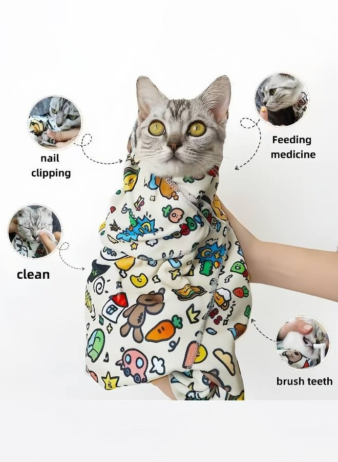 Cat Wrap for Cutting Nails Large Size 27.5in Self-Adhesive Cat Grooming Wrap Cat Nail Clipper Hammock Soft Cat Restraint Bag for Nail Clipping Cat Grooming Supplies(Under 13lbs) - Image 1