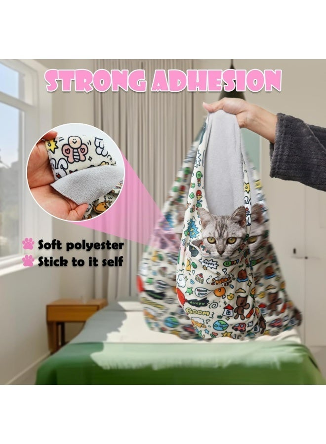 Cat Wrap for Cutting Nails Large Size 27.5in Self-Adhesive Cat Grooming Wrap Cat Nail Clipper Hammock Soft Cat Restraint Bag for Nail Clipping Cat Grooming Supplies(Under 13lbs) - Image 4