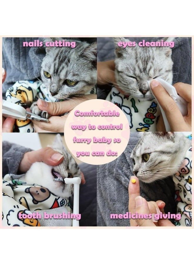 Cat Wrap for Cutting Nails Large Size 27.5in Self-Adhesive Cat Grooming Wrap Cat Nail Clipper Hammock Soft Cat Restraint Bag for Nail Clipping Cat Grooming Supplies(Under 13lbs) - Image 5