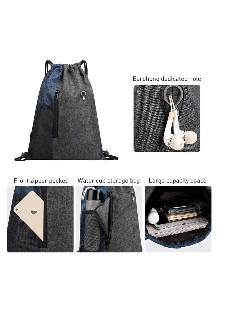 Excefore Drawstring Sackpack Bag, Gymsack Bag with Pocket Gym Sports Bag Outdoor Exercise Running Swimming Backpack Unisex  - Image 5