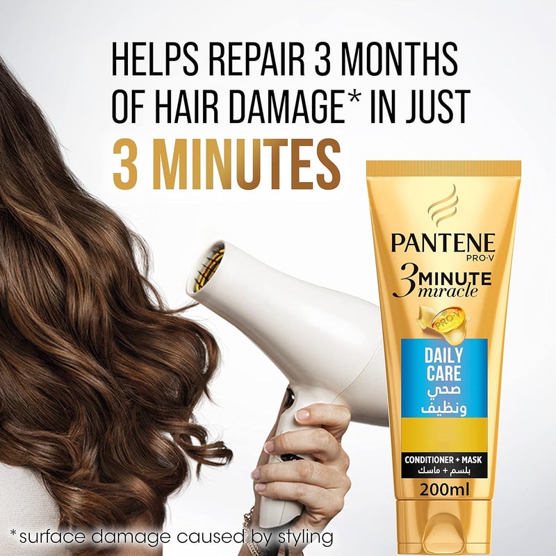 Pantene Pro-V 3 Minute Miracle Daily Care Conditioner + Mask 200 ml - Image 4
