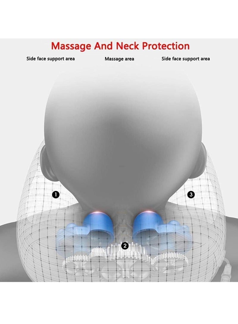 Rechargeable U Shaped Cervical Massage Pillow Neck Massager Vibration Pillow, Multifunctional Shoulder and Electric for Relax Muscles Fatigue - Image 4