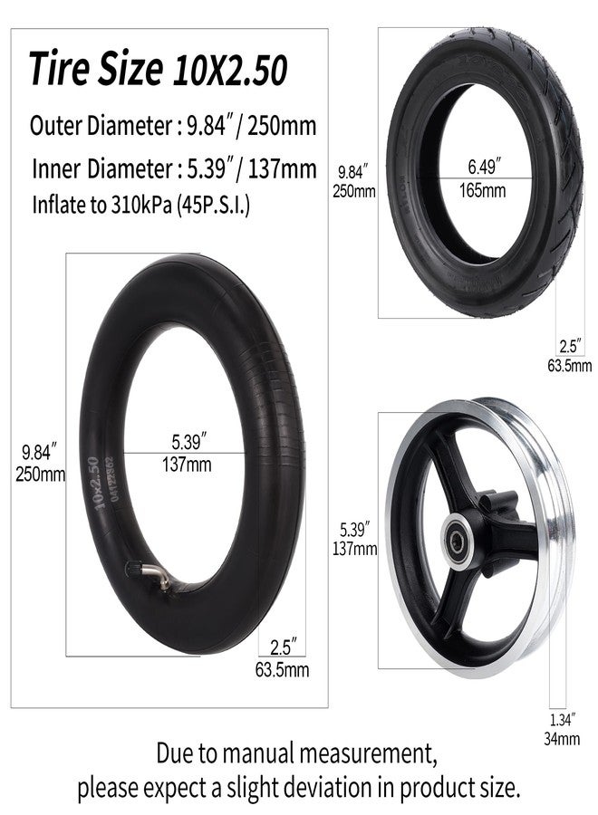 أنابيب داخلية RUTU مقاس 10x2.50/2.75، أكثر سمكًا بنسبة 45%، عبوة من قطعتين مع صمام منحني بزاوية 35 درجة - Image 2