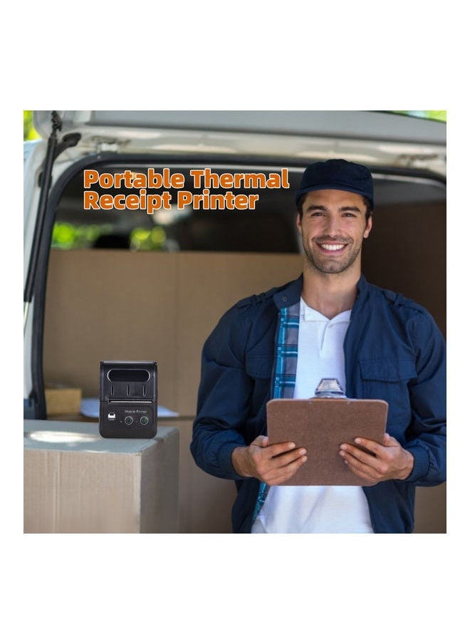 NIBEMINENT Portable Bluetooth Receipt Printer Black  - Image 5