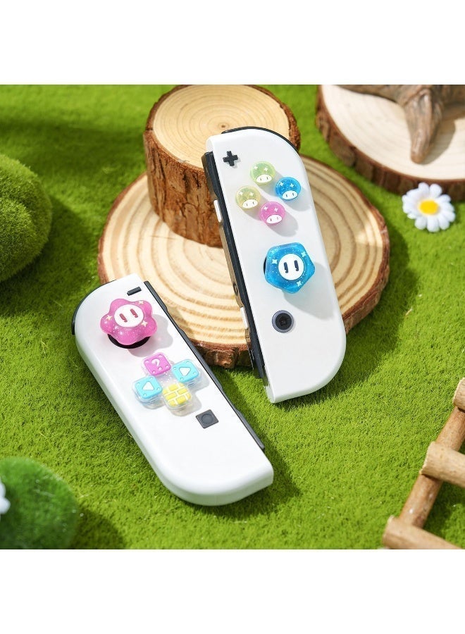 AceLuste 7 PCS Cross D-Pad Button Caps Thumb Grips Caps Set, Suitable for Nintendo Switch/Switch OLED, Cute Cartoon 3D Soft Silicone ABXY Buttons Joystick Cover Caps - Image 5